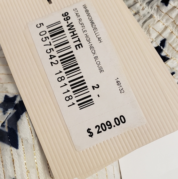 Ted Baker Star Ruffle High Neck Blouse NEW - Picture 6 of 7